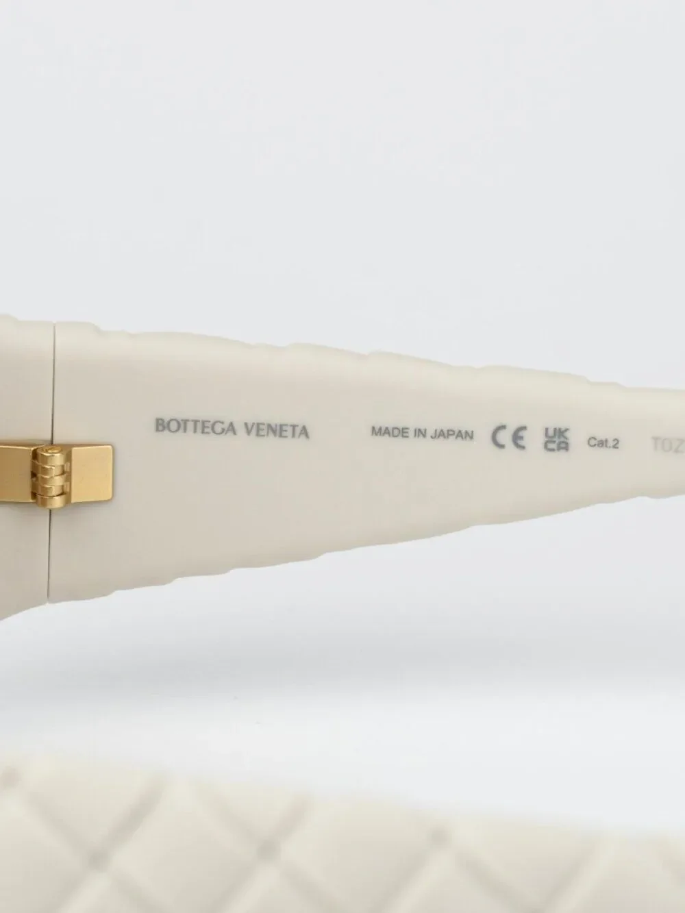 Bottega Veneta Men Sunglasses Pattern Chalk White Brown Rectangle BV1303S 006